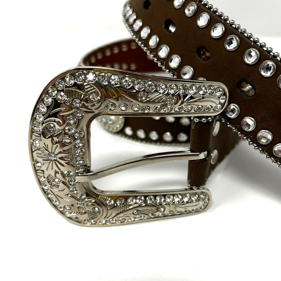 Blazin Roxx Ladies Scalloped Rhinestone Concho Belt Style N3512044 Size Medium - Picture 2 of 7